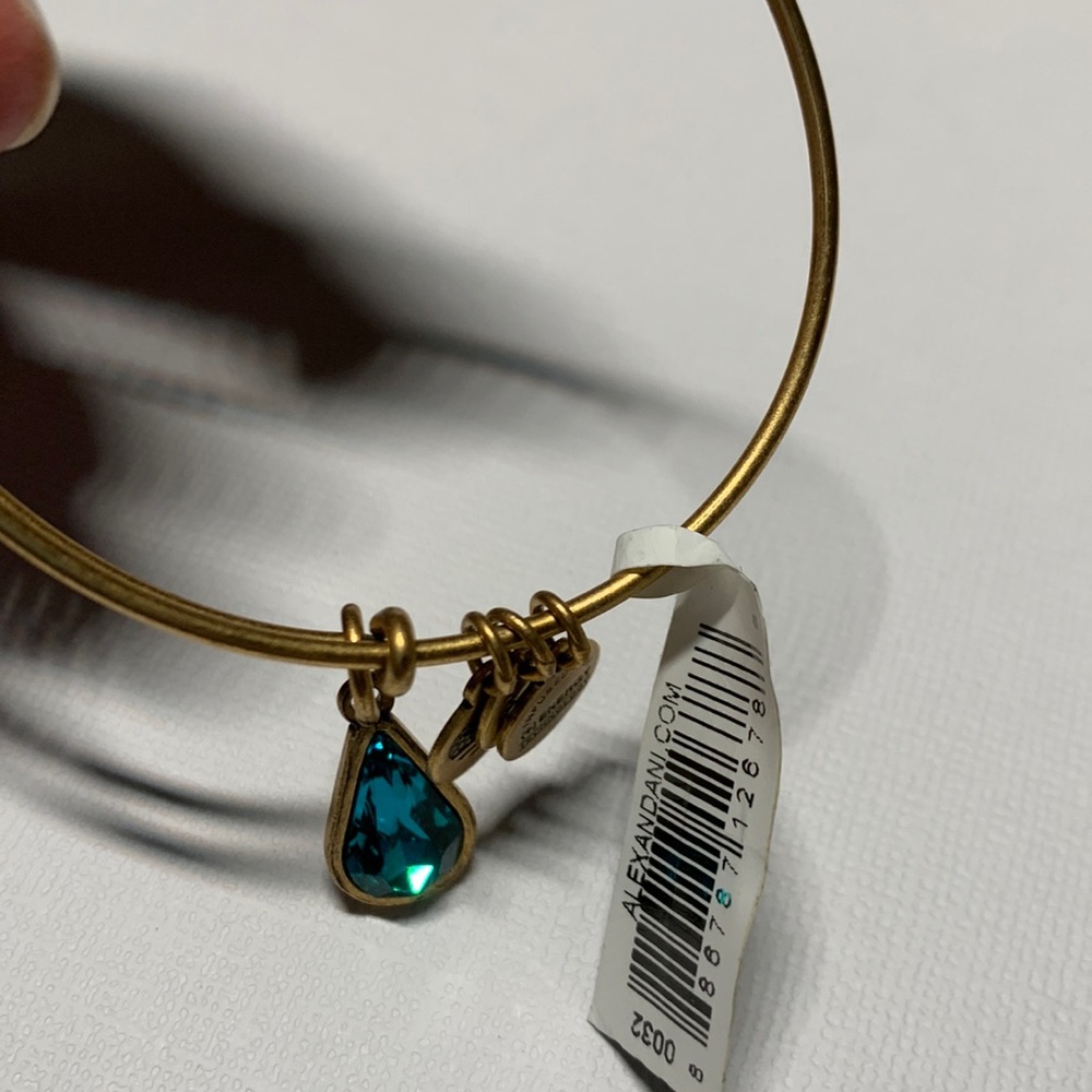 2/$20 Alex and Ani blue zircon December birthstone gold tone bracelet